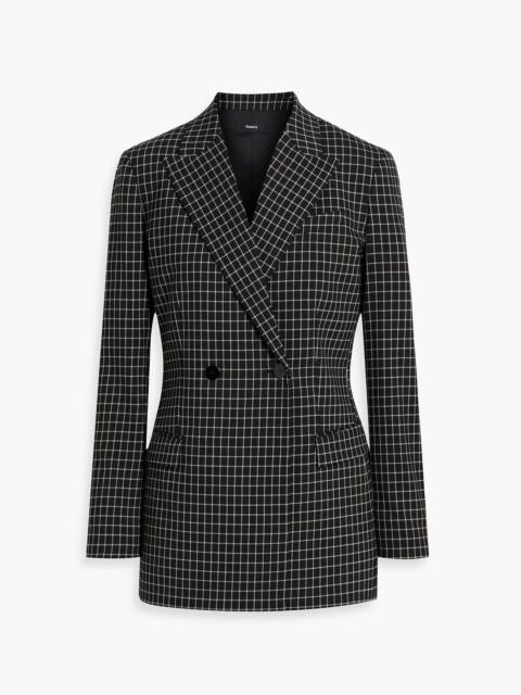Theory Taylor double-breasted checked twill blazer