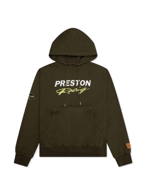 Heron Preston PRESTON RACING HOODIE - DARK OLIVE