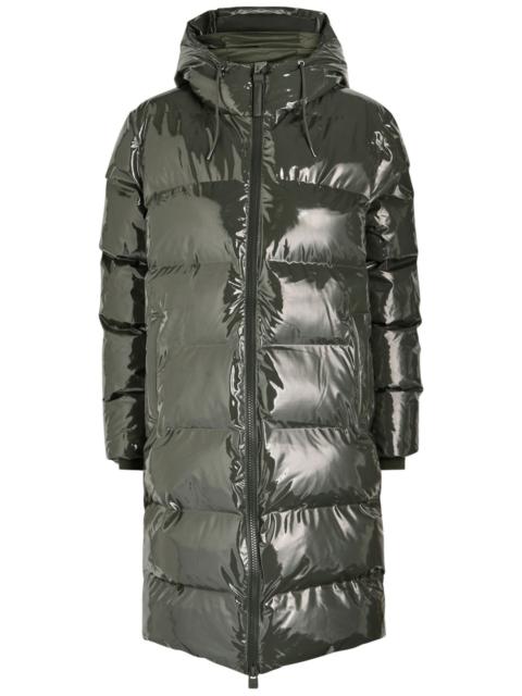 RAINS Rains Alta Long Quilted Coated Rubberised Jacket
