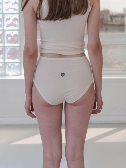 BASERANGE Heart Highwaist Bell Pants - Fine Organic Cotton Rib