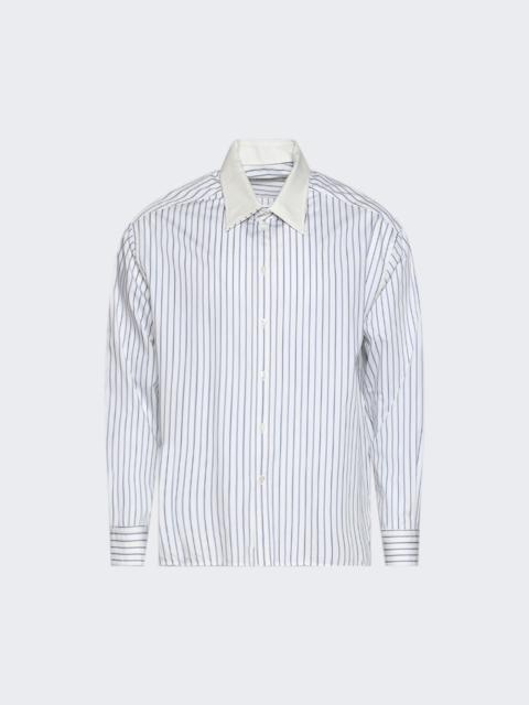 Lanvin Loose Fit Shirt White And Black Navy