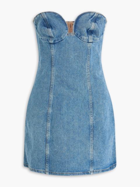 MAGDA BUTRYM Strapless denim mini dress