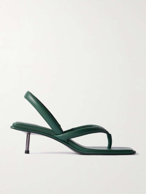 Leather slingback sandals Green