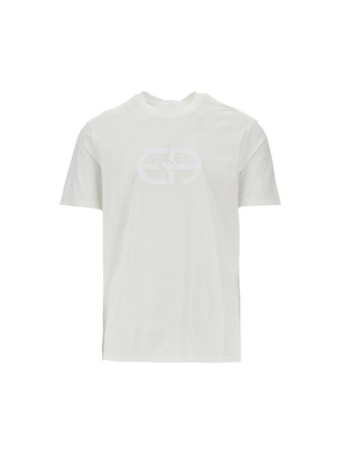 EMPORIO ARMANI Emporio Armani Logo Print Lyocell-blend T-shirt White