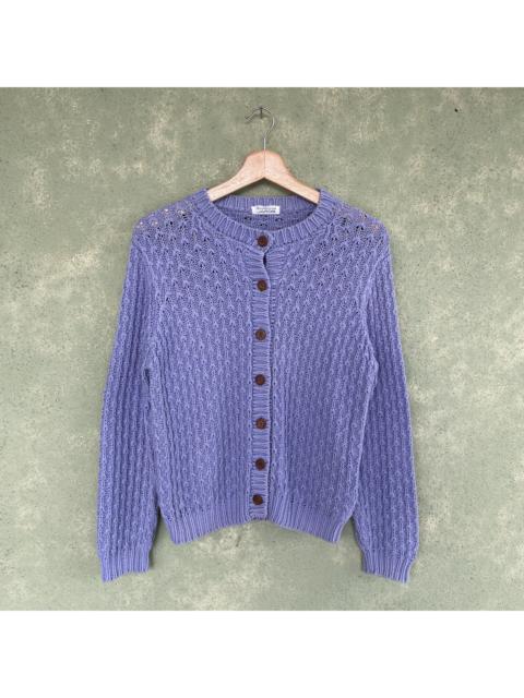Other Designers Aran Isles Knitwear - Vintage Japanese Knit Cardigan Knitwear Blue Purple Color