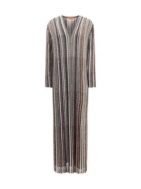 Missoni Women Striped Long Dress With Sequins