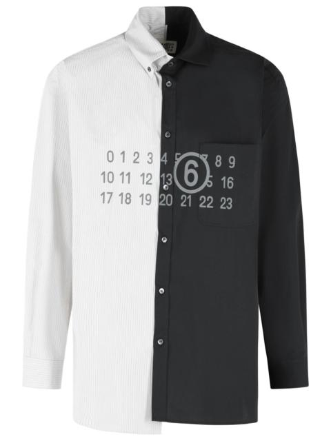 MM6 Maison Margiela MM6 Maison Margiela Color Block Black White Cotton Shirt