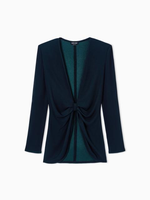 GIORGIO ARMANI ASV RIBBED VISCOSE JUMPER