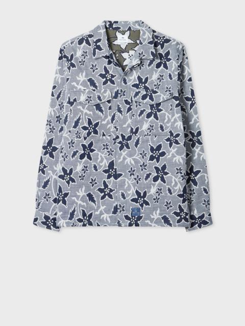 Paul Smith Blue Floral Double-Face Cotton Shirt