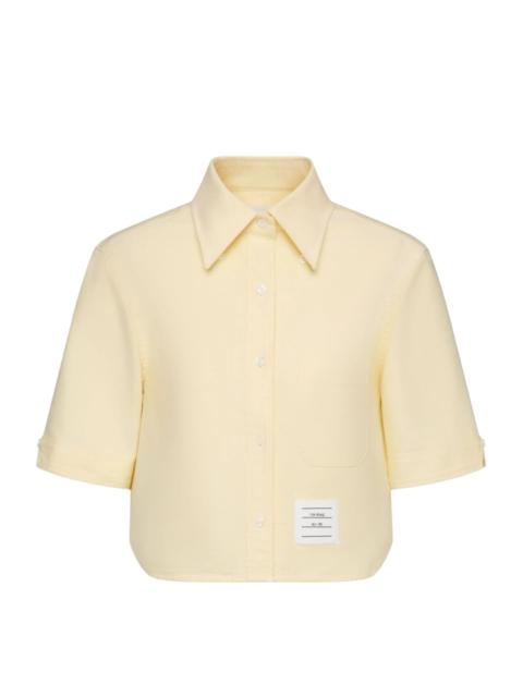 Thom Browne Oxford Cropped Short Sleeve Shirt Women