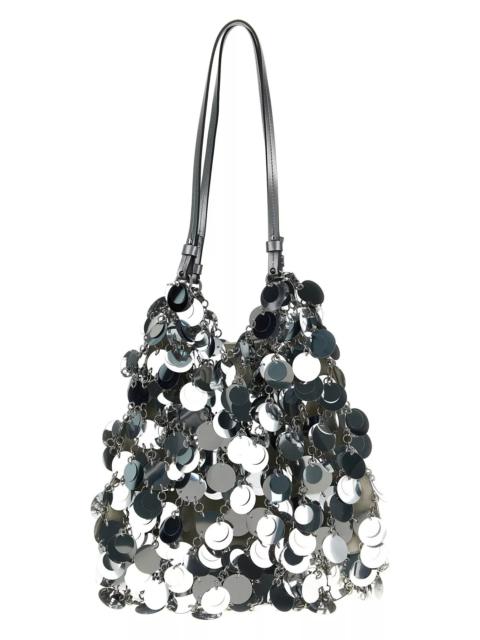 rabanne Rabanne Women 'Silver Sparkle Discs Large' Shoulder Bag