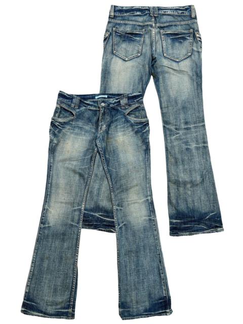 Other Designers Michel Klein - Michael Klein Distressed Faded Flare Denim Jeans 34x33