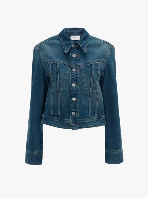 Victoria Beckham Denim Jacket In Mid Blue Wash