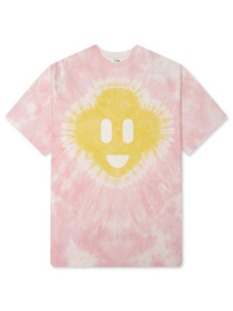CASABLANCA TIE DYE SMILEY OVERSIZED T-SHIRT - TIE DYE PINK