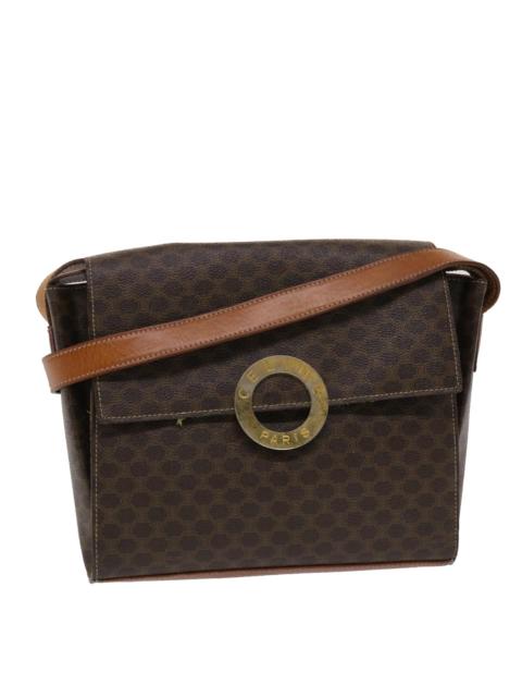 CELINE CELINE Macadam Canvas Shoulder Bag Pvc Leather Brown