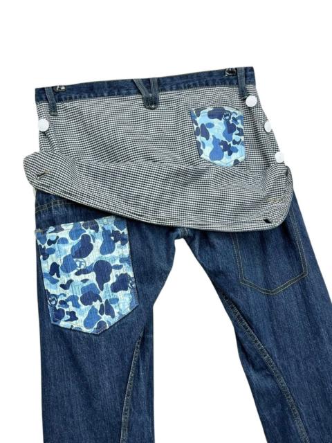 Comme Des Garçons RARE🔥Butt Flap ABC CAMO BLUE Design Pocket Japan’s Jeans
