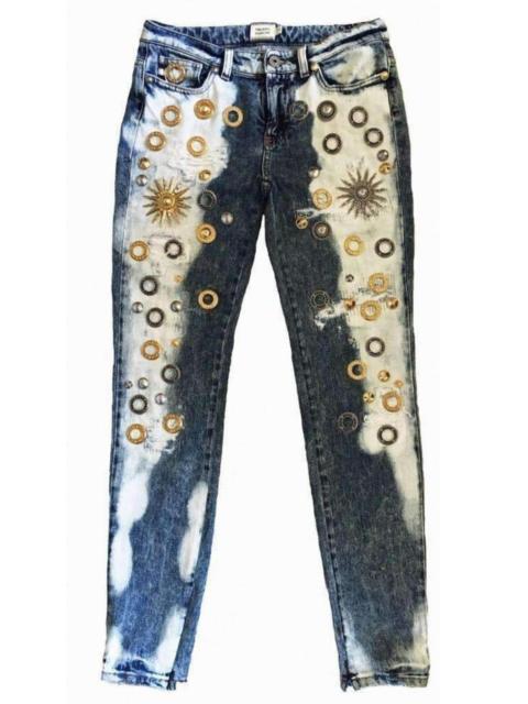 Other Designers Skinny Metal Embellishment Jeans