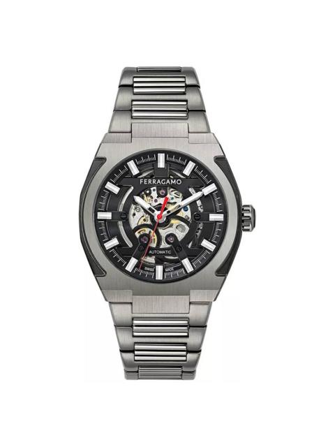 FERRAGAMO Ferragamo Supreme Skeleton Automatic Black Dial Men's Watch SFTA00224