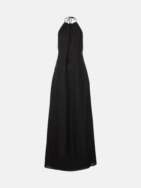 NILI LOTAN Lelia halterneck linen maxi dress