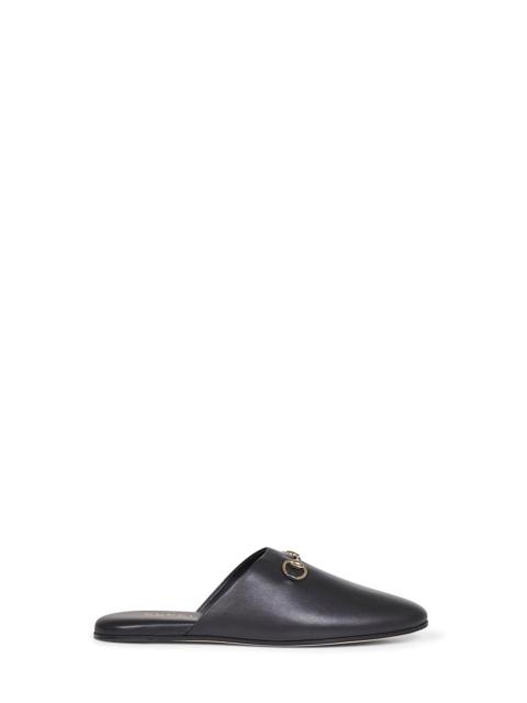 GUCCI Gucci Women Black Nappa Leather Mules With Horsebit
