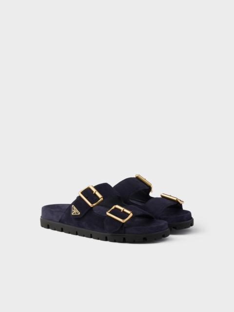 Prada Suede strap slides
