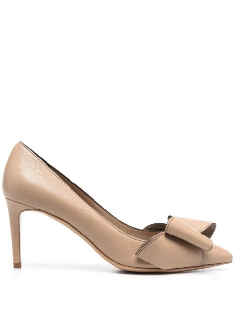 FERRAGAMO Double Bow leather pumps