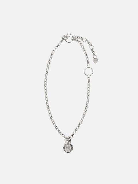 Acne Studios Logo stamp pendant necklace - Silver