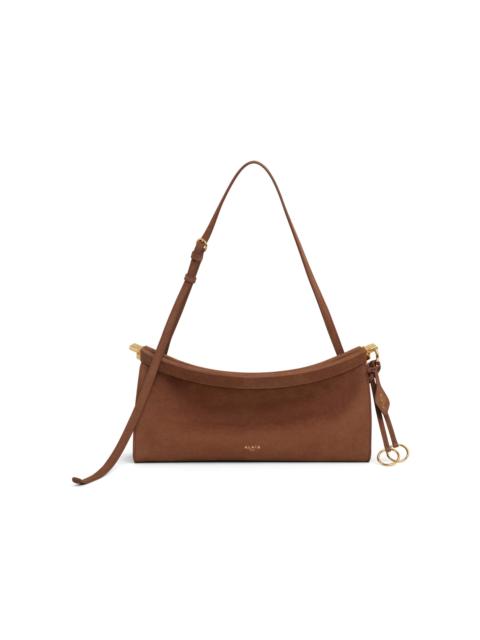 Alaïa Le Click Medium Suede E/W Shoulder Bag brown