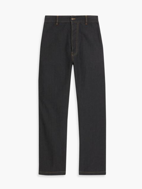 Victoria Beckham Herringbone high-rise wide-leg jeans