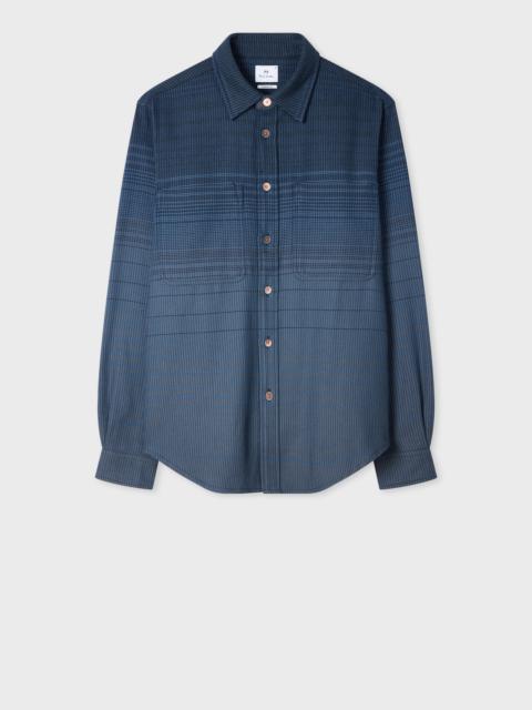 Paul Smith Dark Blue Gradient Check Cotton Shirt
