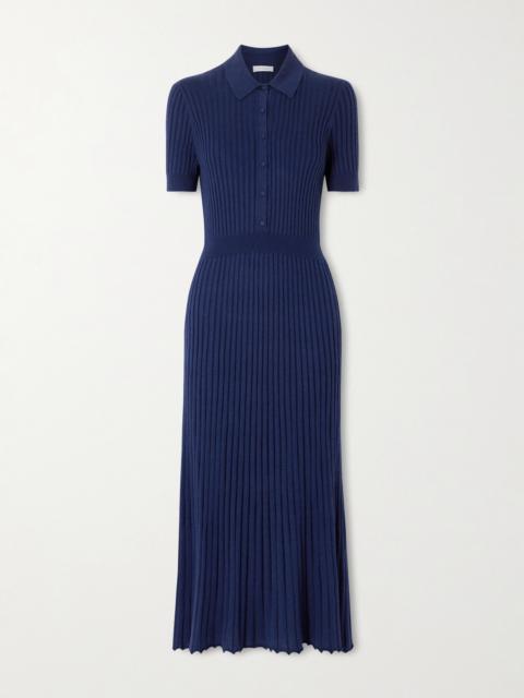 GABRIELA HEARST Ribbed Cashmere And Silk-blend Midi Dress