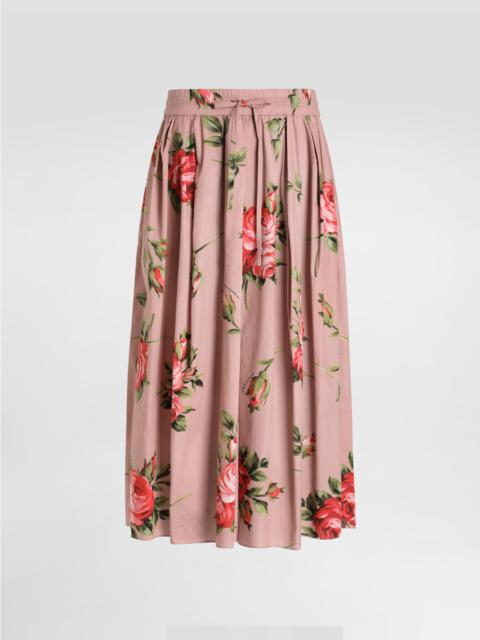 Dolce & Gabbana Rose bouquet-print midi skirt