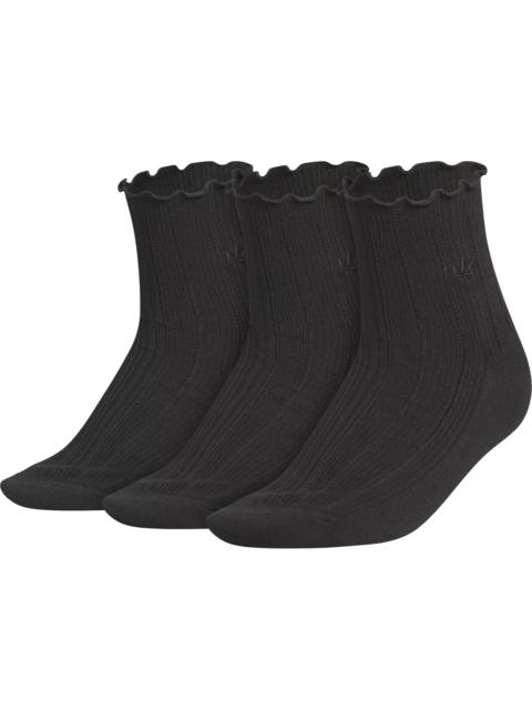 adidas adidas Original's Ruffle Quarter Socks - 3 Pack