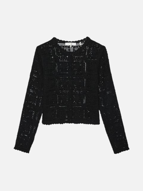FRAME The Crochet Cardi in Black