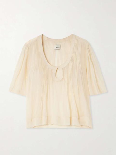 Ruta cutout silk-crepon top Beige