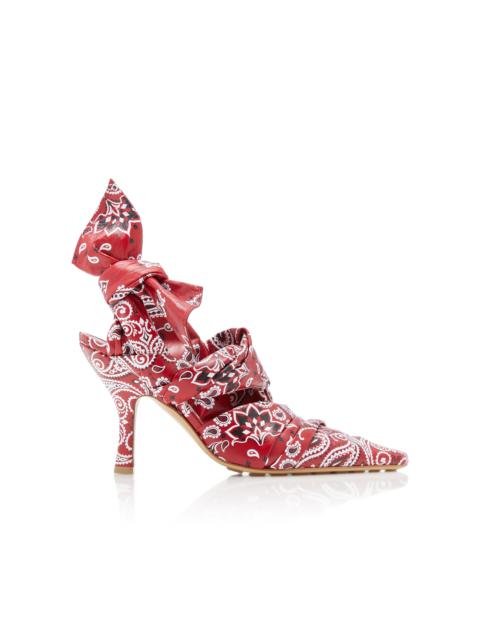 Bottega Veneta Bunnie Bandana Leather Slingback Pumps red