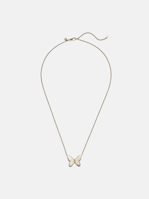 SYDNEY EVAN Butterfly 14kt gold necklace with diamonds