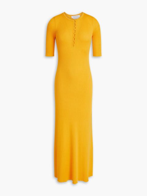 GABRIELA HEARST Johanna ribbed cashmere and silk-blend midi dress