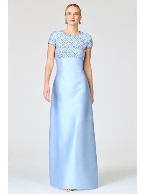 SACHIN & BABI EMBELLISHED AMSTERDAM GOWN - GLACIAL BLUE