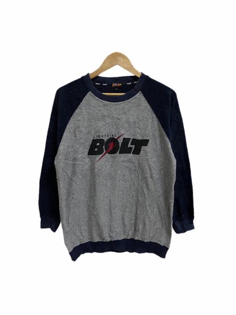 Other Designers Vintage - VINTAGE LIGHTNING BOLT BIG LOGO EMBROIDERY FLEECE SWEATSHIRT