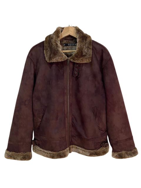 Other Designers 🔥Vintage Rare Suede Faux Fur Shearling Leather Jacket