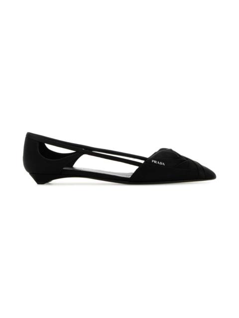 Prada Black Satin Ballerinas