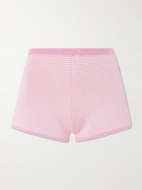 CALLE DEL MAR Striped Knitted Shorts