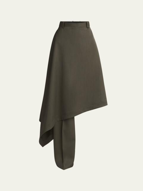 Bottega Veneta Asymmetric Wool Skirt Trousers