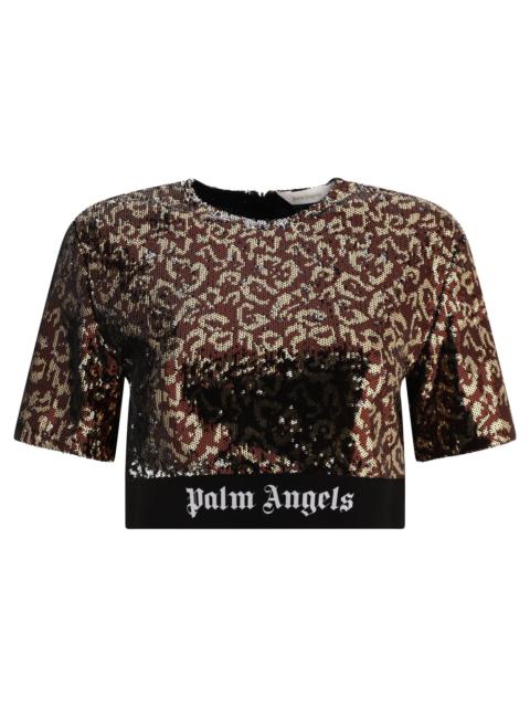 Palm Angels Sequins Logo Tape T Shirt