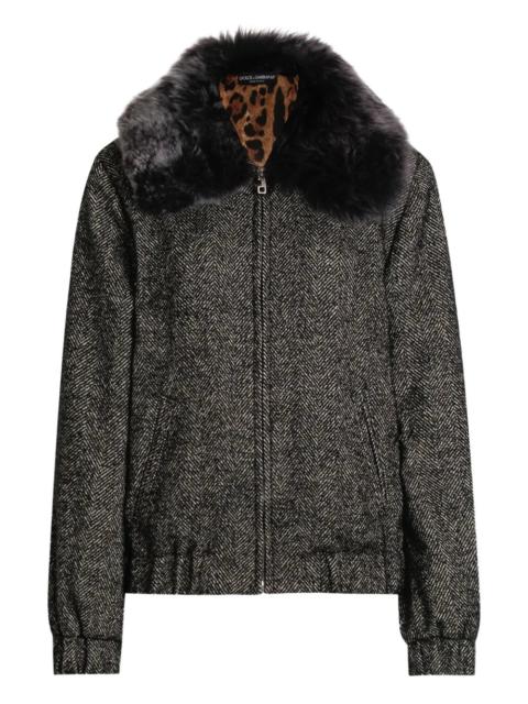 Dolce & Gabbana Herringbone Bomber Jacket