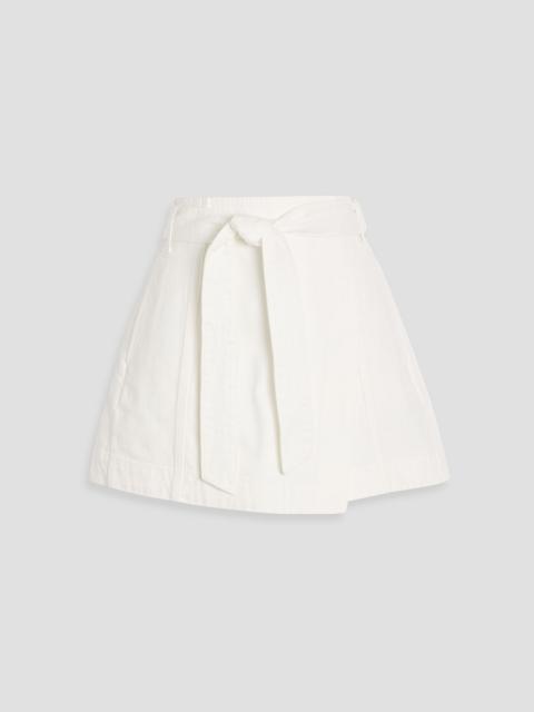 VERONICA BEARD Agee skirt-effect cotton-twill shorts