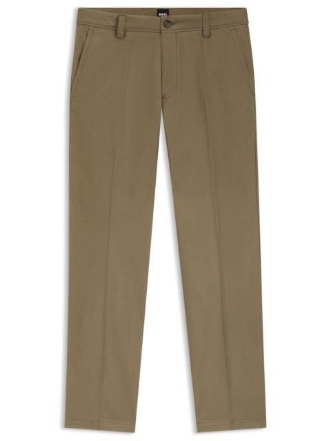 BOSS STRAIGHT-FIT TROUSERS IN COTTON-BLEND TWILL