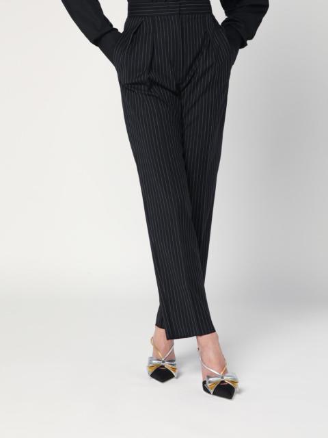 Max Mara Black pinstriped wool trousers