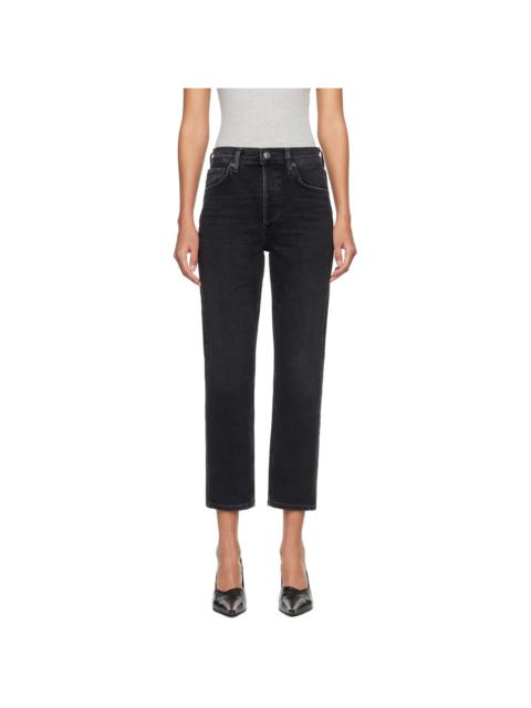 Black Riley Crop Jeans